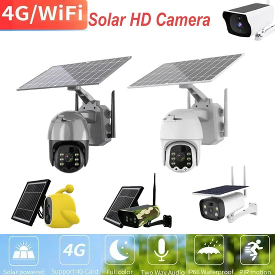 1080P Solar Powered Security 4G CCTV Solar IP Camera with SIM Card