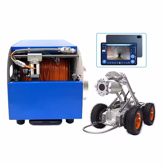 360 Degree Rotate Waterproof Pipe Inspection Camera Crawler Robot CCTV System