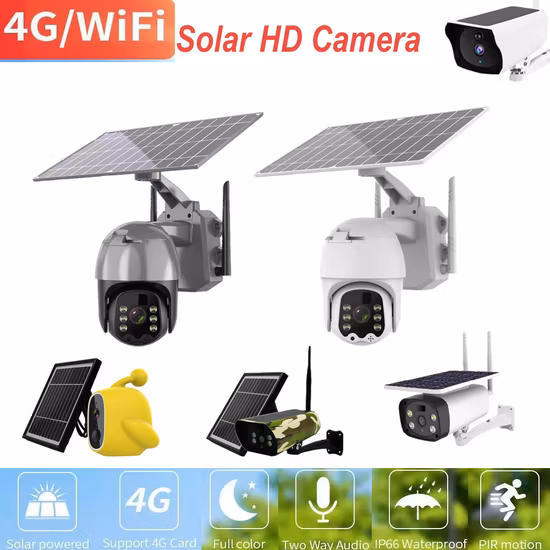 1080P Solar Powered Security 4G CCTV Solar IP Camera with SIM Card