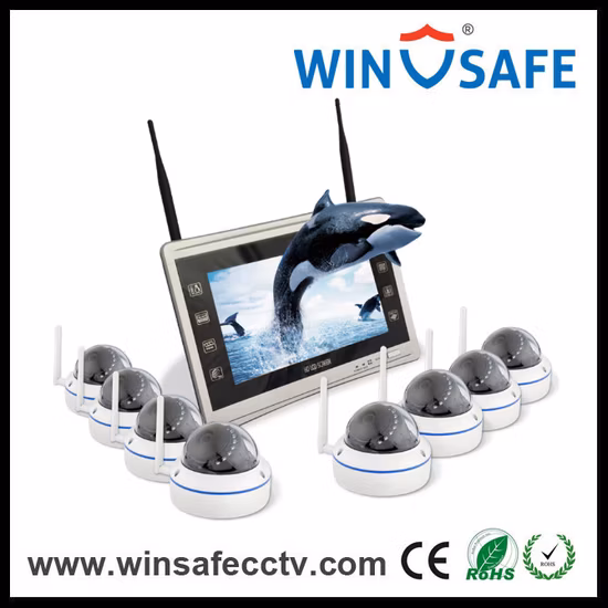 2.0MP HD Wireless CCTV Camera Kit DIY WiFi NVR Kit 4 Camera Security Camera with HDD and Monitor